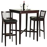 Home Styles Furniture 3-Piece Solid Wood Pub Table Bar Stools Set in Coffee Finish
