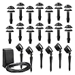 Intermatic LX19720T Malibu Outdoor Lighting Kit with Fourteen Tier Lights, Six Floodlights plus 88-Watt Power Pack/Timer, Black
