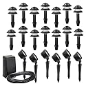 Intermatic LX19720T Malibu Outdoor Lighting Kit with Fourteen Tier Lights, Six Floodlights plus 88-Watt Power Pack/Timer, Black
