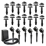 Intermatic LX19720T Malibu Outdoor Lighting Kit with Fourteen Tier Lights, Six Floodlights plus 88-Watt Power Pack/Timer, Black