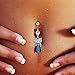 WILLTOO 1PC Cute Crystal Owl Dangle Belly Button Bar Navel Ring Body Piercing Jewelry (Multicolor)