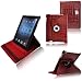 CrazyOnDigital Rotating Stand Leather Case with SLEEP AND WAKE Function for “The New iPad” 3rd Gen 2012 Model & Apple iPad 2 / iPad 3 3rd Generation Tablet AT&T Verizon 4G LTE (Red)