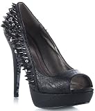 Qupid Luxe Brulee Peep-Toe Spiked Pumps