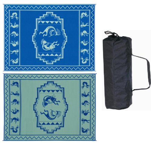 Ming's Mark KO3 9 X 12 Blue and Green Kokopelli Mat On Sale