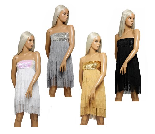 ダンス衣装　スパンコール　ワンピース　フリンジワンピース