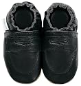 Robeez Infant/Toddler Penny Loafers Slip-On,Black,0-6 Months (US Infant 1-3.5 M)