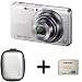 Sony DSCW630 Digital Compact Camera - Silver + Case + 8GB Memory Card (16.1MP, 5x Optical Zoom) 2.7 inch LCD