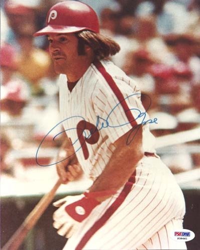 Pete Rose Autographed/Hand Signed 8x10 Photo Phillies PSA/DNA #P39461