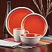Rachael Ray Rise Stoneware 16-Piece Dinnerware Set, Orange