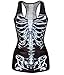 Amoluv Hot Fashion Women Skeleton Black Printed Sleeveless T Shirt Vest Tank Tops
