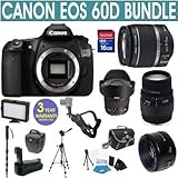 BRAND NEW CANON EOS 60D DIGITAL CAMERA BODY + CANON 18-55 IS LENS + SIGMA 7 ....