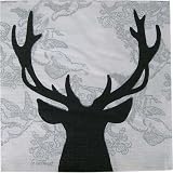Black White Deer Cocktail ~ Royal Deer Holiday Silhouette Rich Design, Single