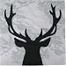 Black White Deer Cocktail ~ Royal Deer Holiday Silhouette Rich Design, Single