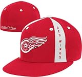 Detroit Red Wings Red Mitchell & Ness Panel Down Fitted Hat
