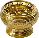 Screen Top Brass Charcoal Tablet and Resin Incense Burner Small