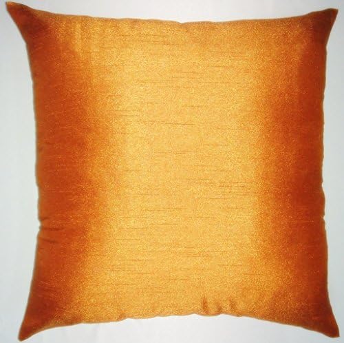 Orange Color-Satin Dupioni Faux Silk Cushion Covers. Size - 22 inch x 22 inch.