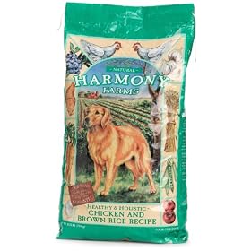 HARMONY FARMS Healthy & Holistic Chicken & Brown Rice Adult Dog Food, 17.5-Pound Bag