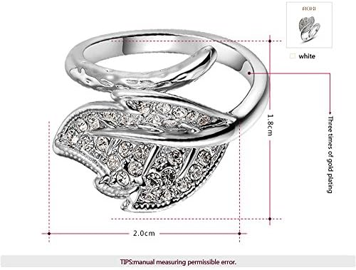 ROXI 18K Platitum Plated Leaves Ring Fashion Jewelry For Women Party Wedding (Available in Sizes 6 7 8)