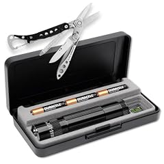 Mag-Lite XL100-01STYCS LED Taschenlampe schwarz, Tactical Design mit Endkappenschalter, ANSI Standard getest und Leatherman Multifunktionstool Style CS Edelstahl