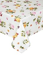 COINCASA Mantel de Mesa Blanco/Multicolor 140 x 140 cm