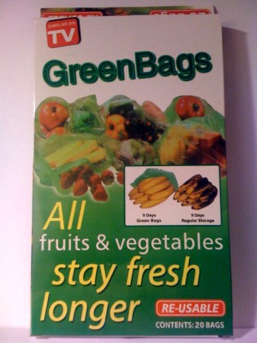 Re-Useable Green Bags All Fruits & Vegetables Stay Fresh Longer (20pc)