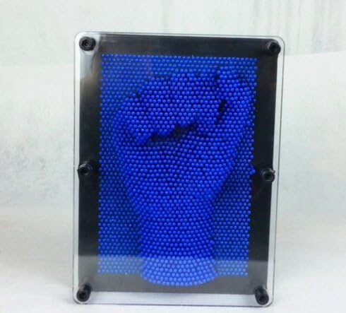 Creative 3D Pin Art Games Print Hand, Face, Foot， Large 7.87*5.9 Inch Blue