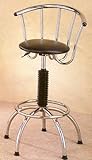 Retro 50s Eames Era Chrome Plated and Black Vinyl Seat with Gas Lift Adjust ....