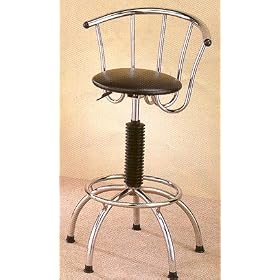 Retro 50s Eames Era Chrome Plated and Black Vinyl Seat with Gas Lift Adjustable Height... by visiondecor Furniture