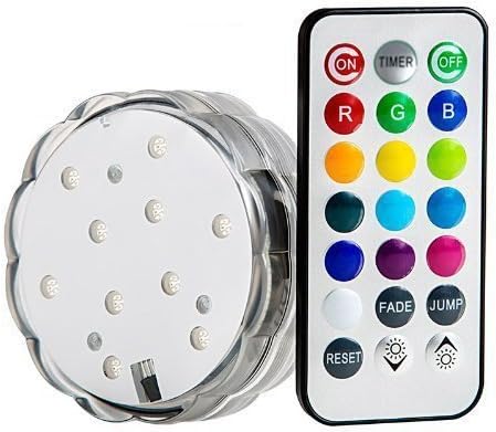 LED Lighting Base Multi color (Pack of 4) - Handheld, Under Cabinet, Velcro, Remote controlled submersible in water light bulbs