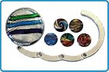Murano Style Art Glass Folding Purse Handbag Hook Hanger 6 Piece Assortment