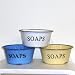 Kitchen & Housewares : Vintage Style Enamel Soap Bowl in White with Black Rim