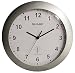 Sharp SPC890 Quartz Analog Atomic Wall Clock SPC890, with Silver Case Convex Glass Lens and Sets Automatically