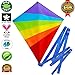 Large Kite (Sale Out: Last 100 Kites) Flying Kites Kit for Kids with String Handle - Fly Big Easy Diamond Rainbow High Flyer -Free Extra Gift (Ebook) - Beach Summer Runner Toy for Children Travel Size