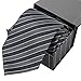 fortunatever Mens Striped Handmade Tie Extra Long Check Necktie+Gift Boxï¼ˆBlackï¼‰