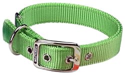 Hamilton Double Thick Nylon Deluxe Dog Collar, 1-Inch by 26-Inch, Lime Green