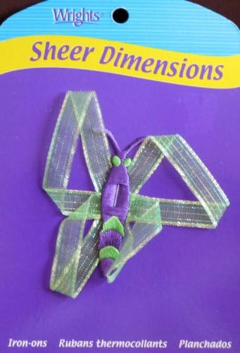 Wrights Sheer Dimensions Iron-On Applique: Purple Butterfly