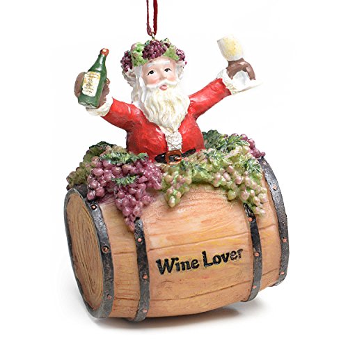 Kurt Adler 4″ Santa on Wine Barrel “Wine Lovers” Christmas Ornament Kurt Adler 4″ Santa on Wine Barrel “Wine Lovers” Christmas Ornament