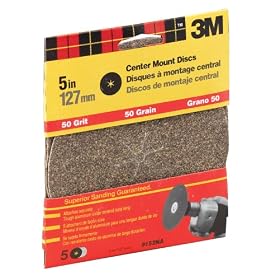 Click here to buy 3M 9152DC-NA 5-Inch Coarse Grit Center Mount Sanding Disc by 3M.