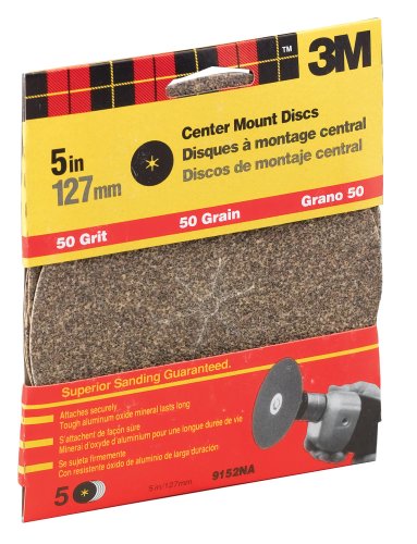 3M 9152DCNA Power Sanding Center Mount Discs, Coarse, 5-Inch, 5-pack