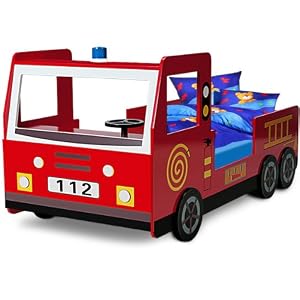 Feuerwehrbett inkl. Lattenrost - Autobett Kinderbett Jugendbett Bett