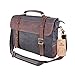 S ZONE Vintage Canvas Leather Messenger Traveling Briefcase Shoulder Laptop Bag