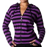 LIVING DEAD SOULS Stripe Hoody PURPLE BLACK Emo Goth