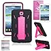 Galaxy Tab 3 7.0 Case (Not for Lite) ,EpicGadget(TM) Shockproof Heavy Duty Impact Hybrid Protective Case with Kickstand For Samsung Tablet Tab 3 7.0 With Tab 3 7.0 Screen Film(I Stand Black Pink)