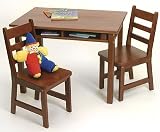 Review Lipper International  / Rectangle table and 2 chair set in Dark Cherry Finish.