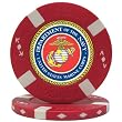 U.S. MARINES Seal on Big Slick Texas Hold'em Poker Chip