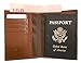 Travel Wallet and Passport Cover -RFID Blocking, Brown Leather Ideal for Men or Women