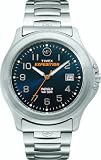 Timex Mens Stainless Steel Bracelet Watch, 10 Year Battery, Indiglo, Date, 50 Meter, 46861