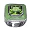 pd/pd square Cz ring with pave border - 9