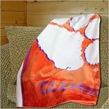 Clemson Tigers Stripes Series Royal Plush Blanket Throw