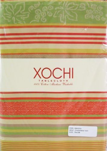 Tablecloth Portugal Woven Cotton Jacquard Chalonnaise Vert - 70 X 108